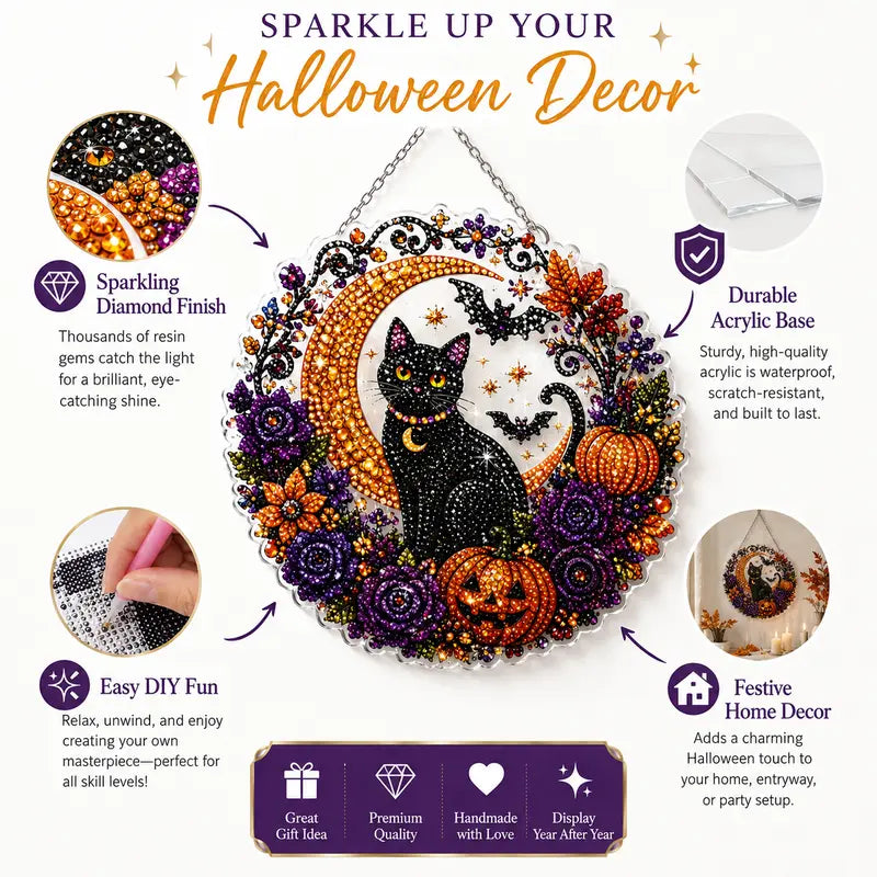 Finished sparkling Halloween hanging ornament