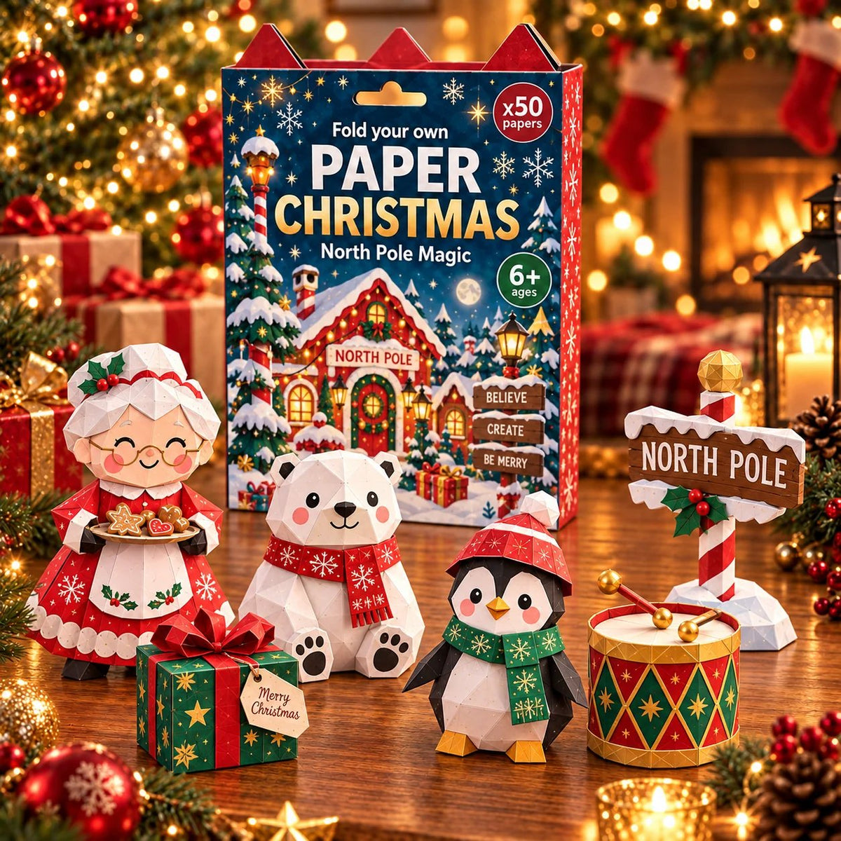 🧘 Relaxing & Beginner-Friendly- 3D DIY Paper Christmas (💕 Step-by-Step Guide Included)