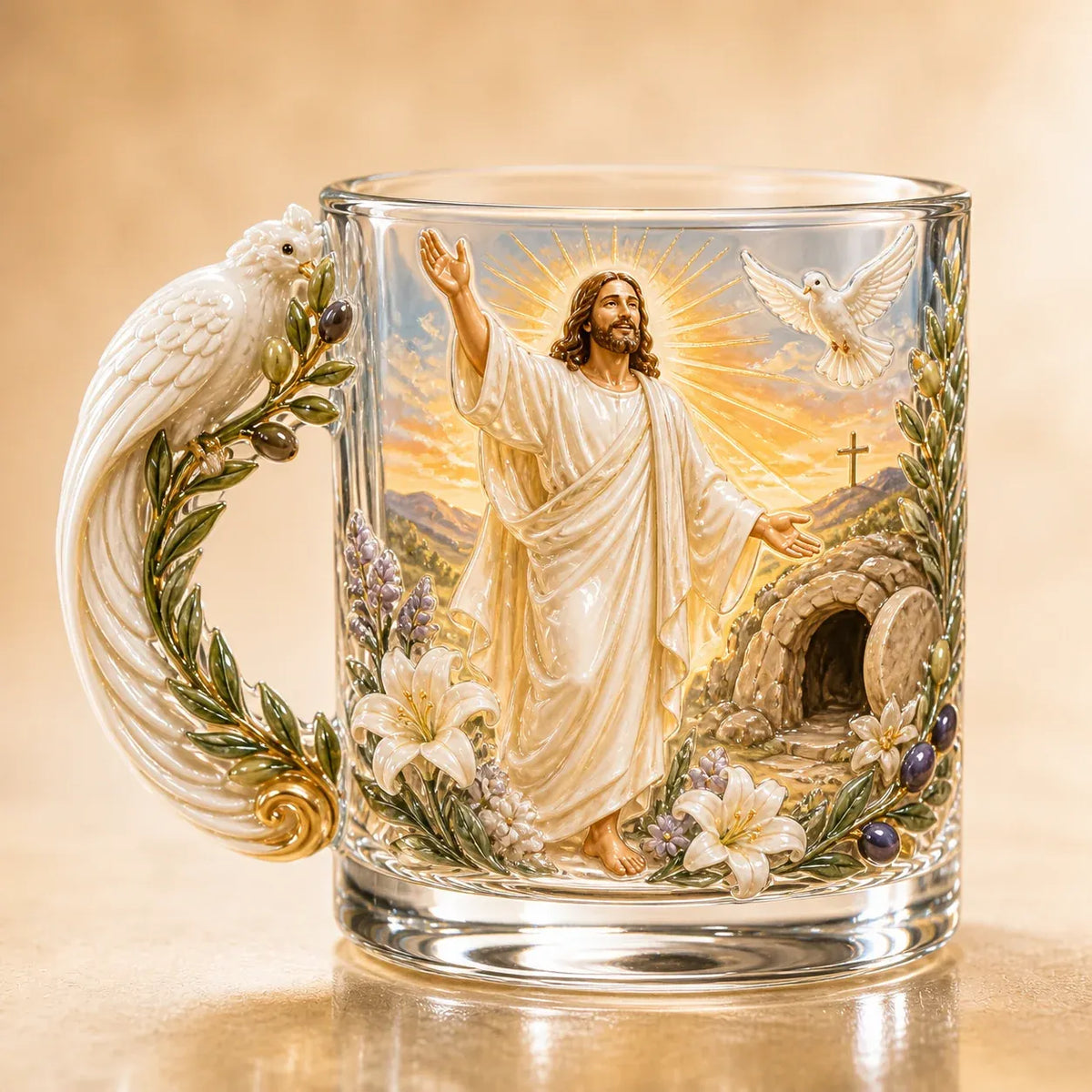⏳ Last Day 49% OFF – ✝️ 3D Christian Devotional Glass Mug Collection
