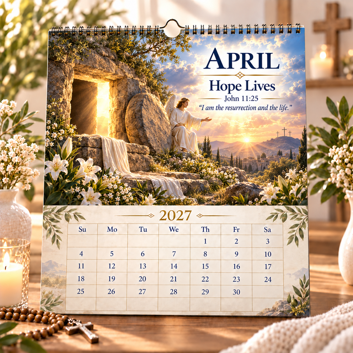 ⏰Limited Stock 50% OFF - 📖✨2027 Bible Verses for Strength Wall Calendar