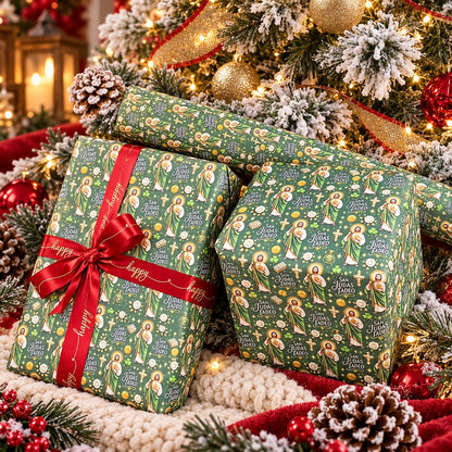 ✝️🎁San Judas Tadeo Christmas Wrapping Paper🎁Buy More Save More