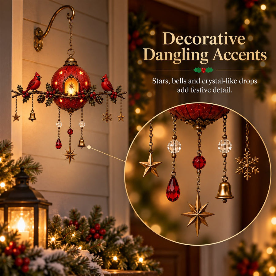 Christmas hanging bells stars and crystal accents
