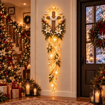 ⏳Buy 2 Get 20% OFF – ✝️ Nativity Starfall Wall Light | Warm Golden Bethlehem Glow for Christmas Walls & Faith-Filled Homes ⭐