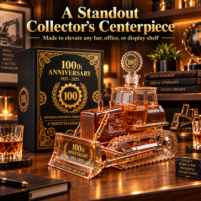 🚜 Century of Strength™ Bulldozer Crystal Whiskey Decanter – 500ml Collector Edition