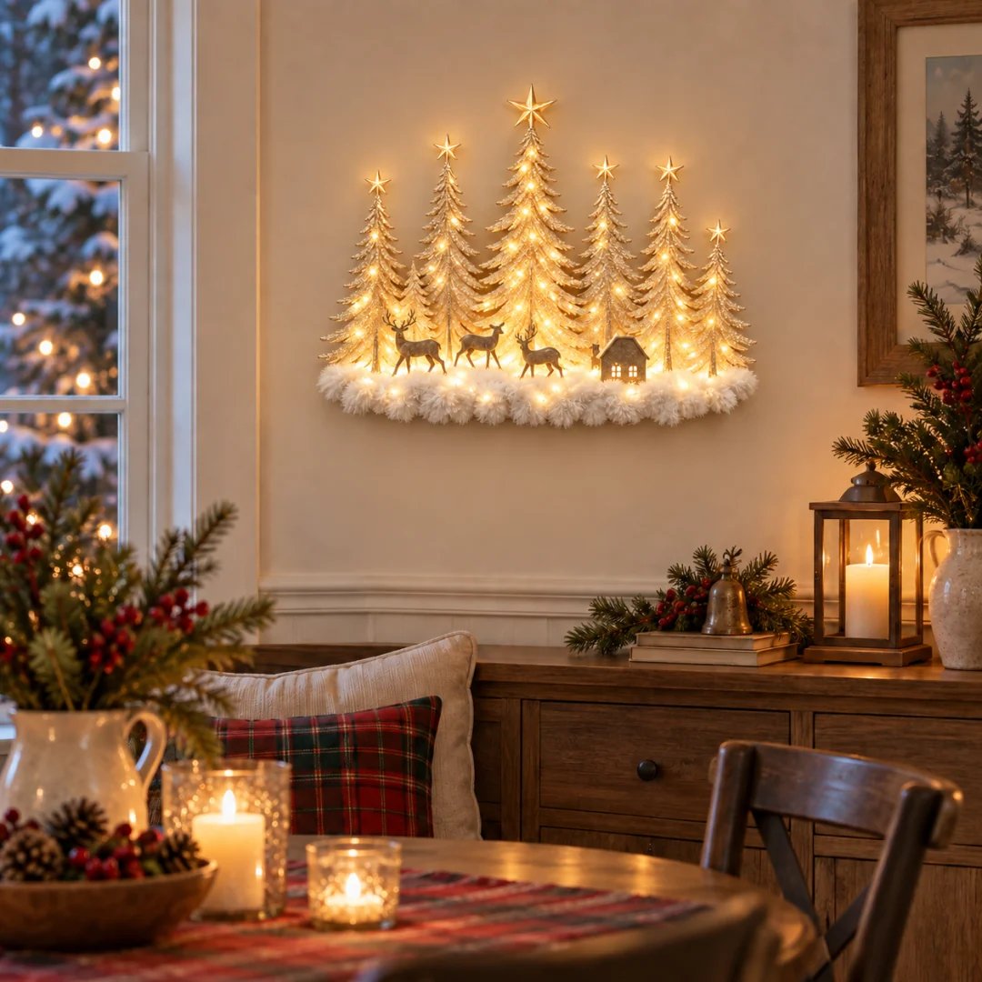 🌲✨ Winterglow Grove™ — Lighted Woodland Christmas Wall Decor