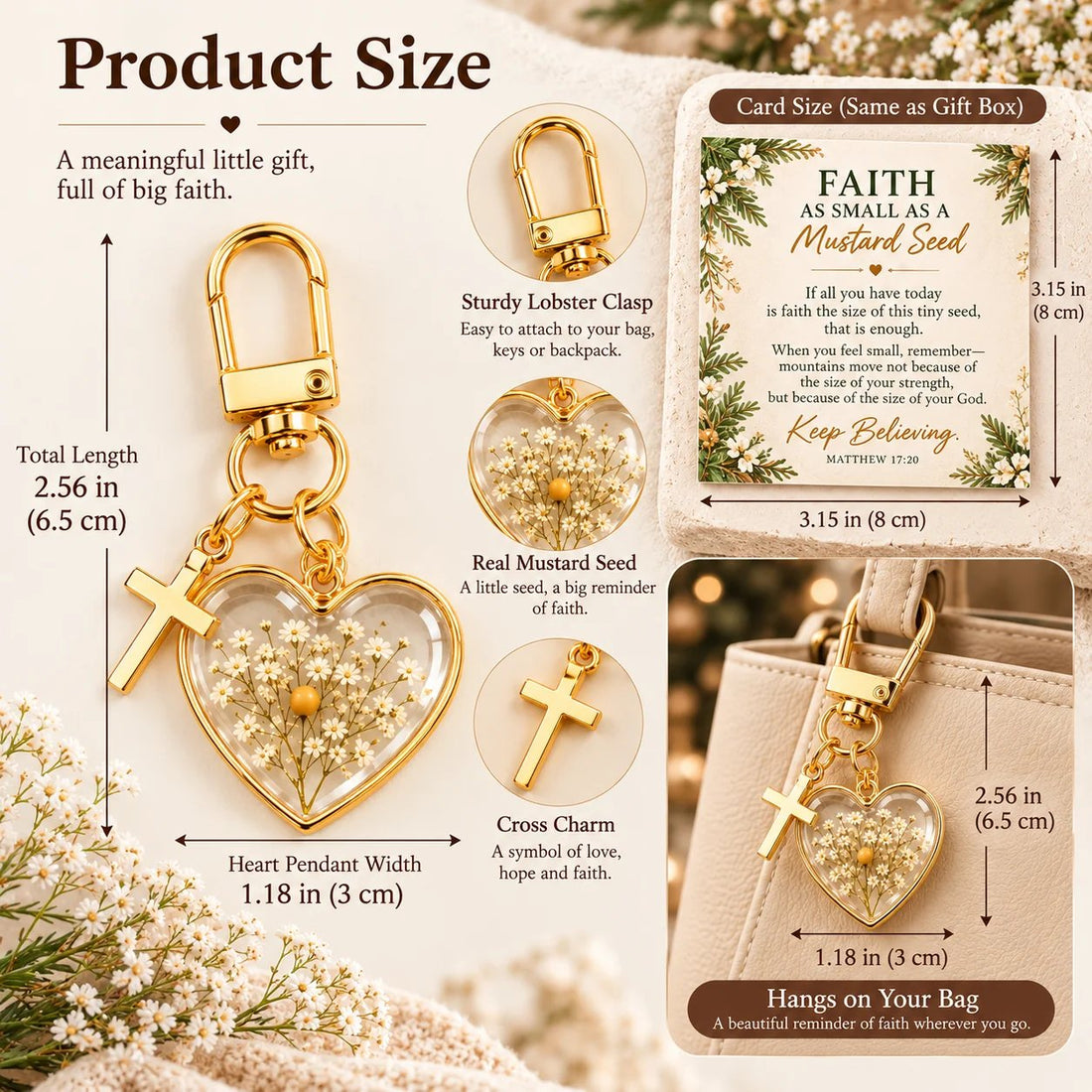 Mustard seed faith keychain meaningful gift