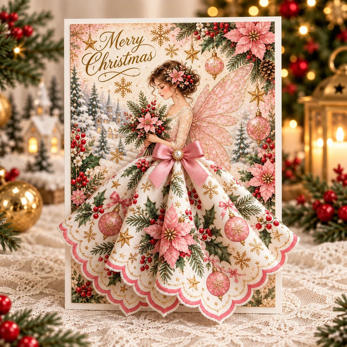3D Christmas Angel Greeting Card