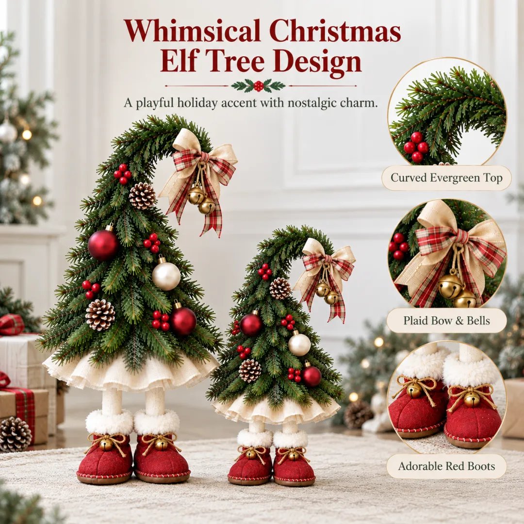 Whimsical Christmas elf decoration gift