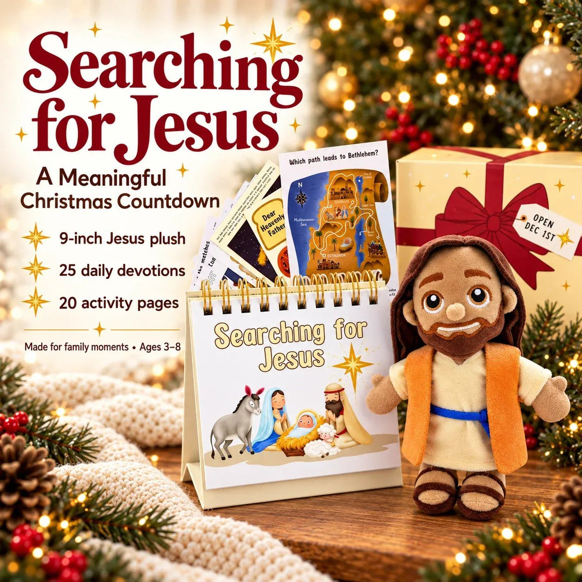 🔥Last Day 50% OFF -✝️ Searching for Jesus Advent Set | 25-Day Christmas Hide & Seek
