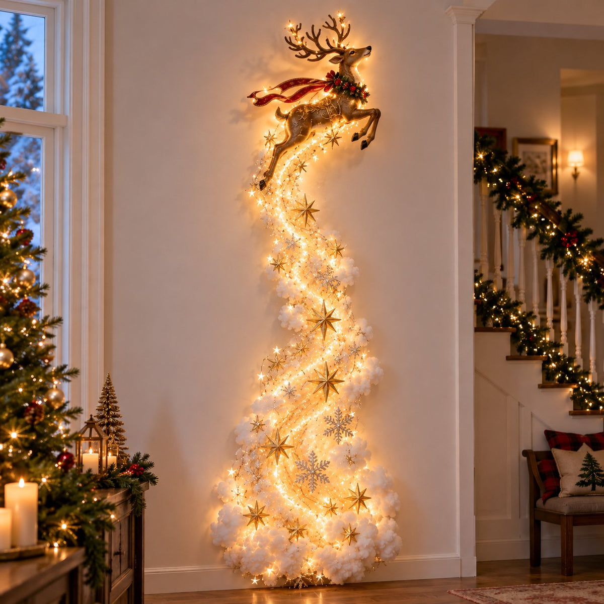 Reindeer Christmas Magic Trail Wall Light