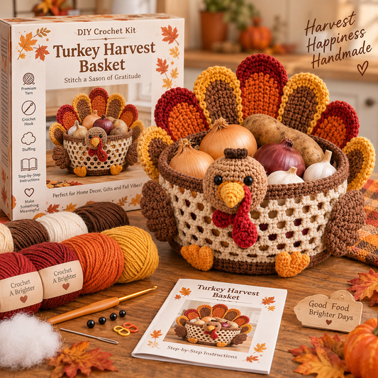 Turkey Harvest Harvest Basket Crochet DIY Kit