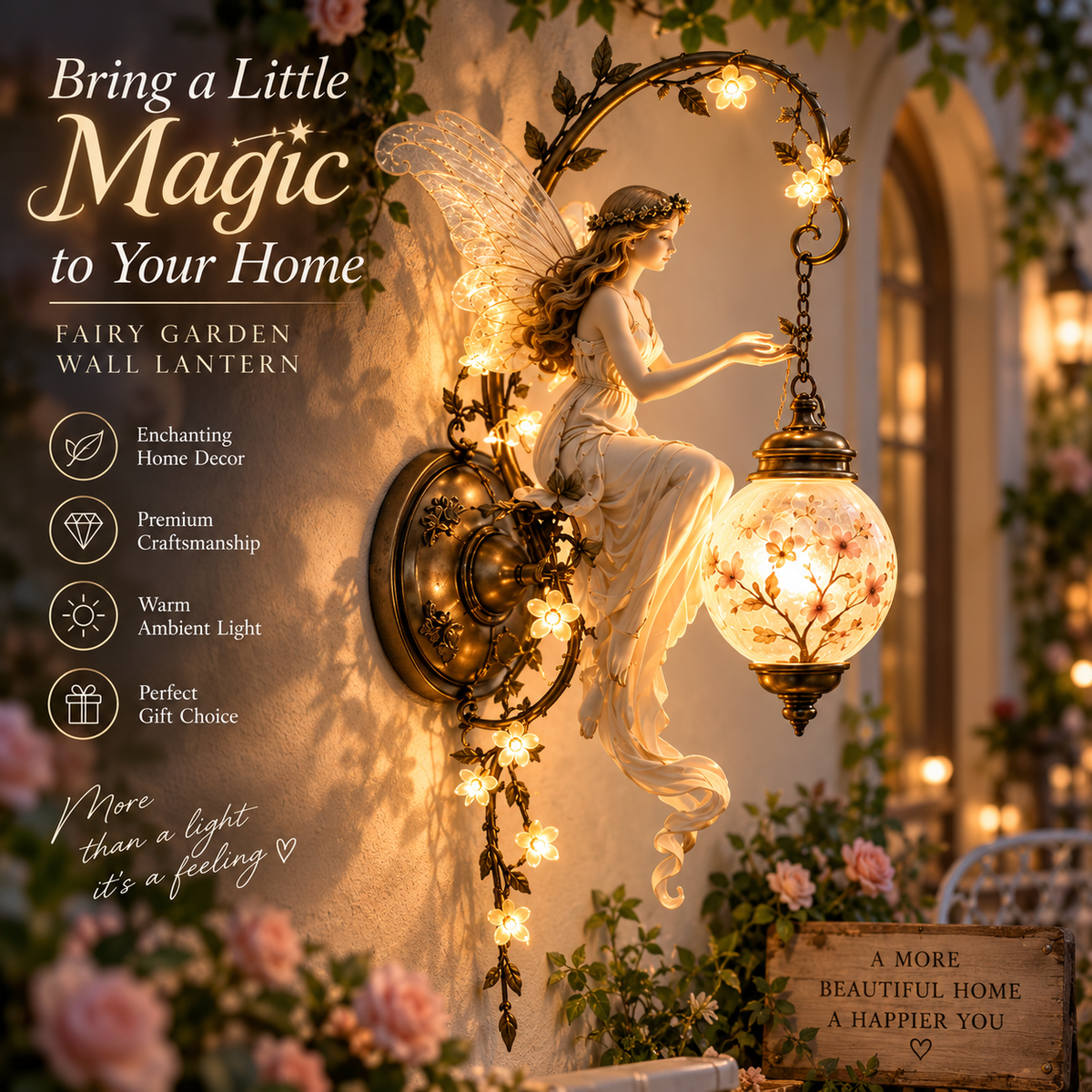 🧚✨ Enchanted Fairy Blossom Lantern Wall Light 🌸🏮