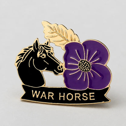 War Horse Purple Poppy 111th Anniversary Remembrance Brooch