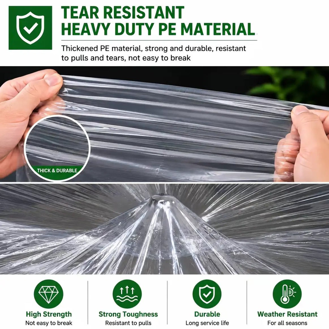 Clear PE tarp metal grommet detail