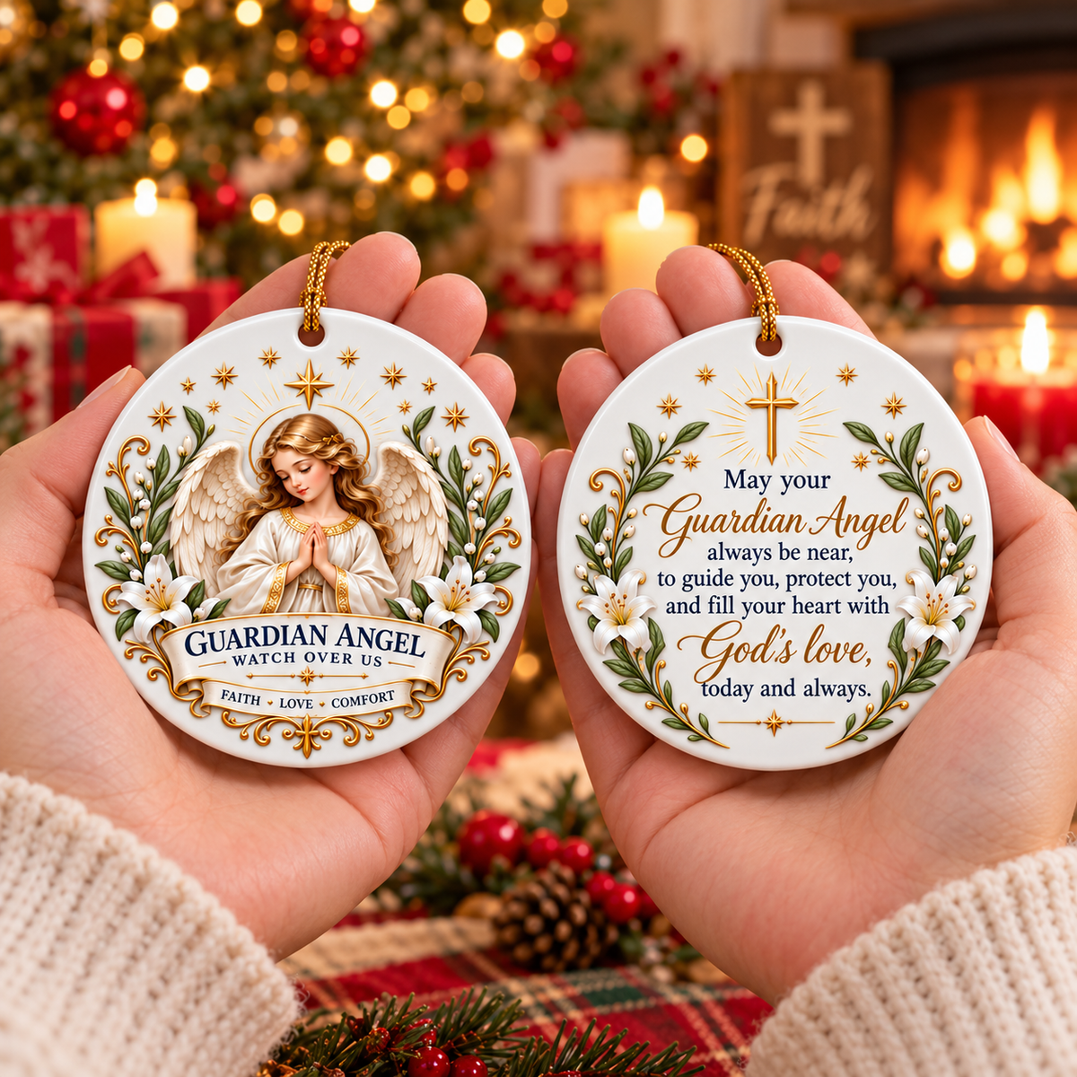 ⏳ Last Day 50% OFF —✝️ Faith & Blessing Double-Sided Ceramic Ornament - image 3