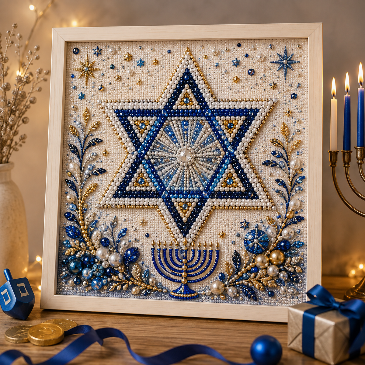 💙 DIY Hanukkah Pearl Art Kit | 8 Festive Designs🕎
