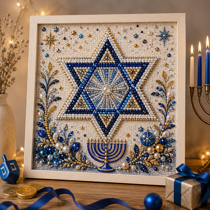 💙 DIY Hanukkah Pearl Art Kit | 8 Festive Designs🕎