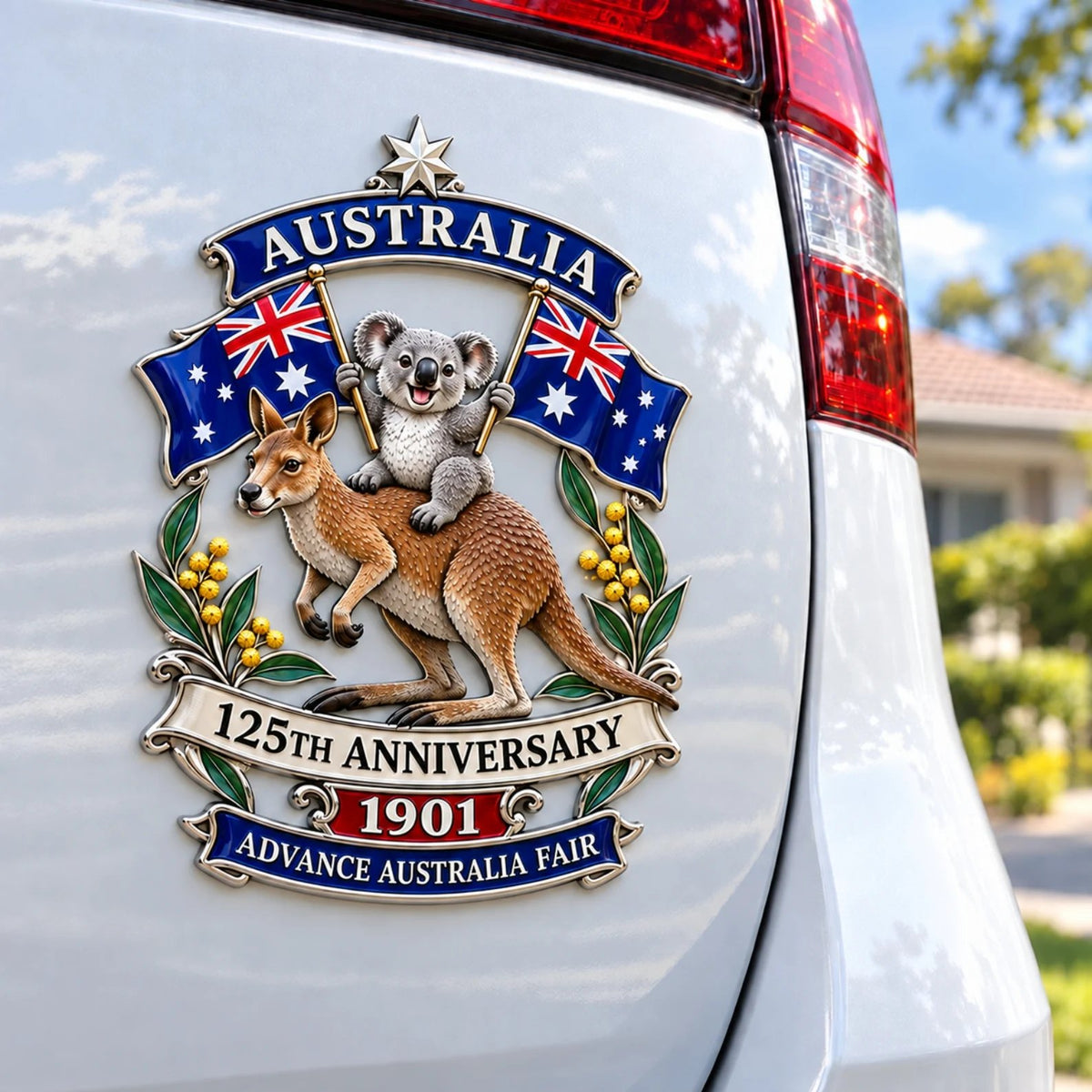 Australia 125th anniversary commemorative metal car emblem