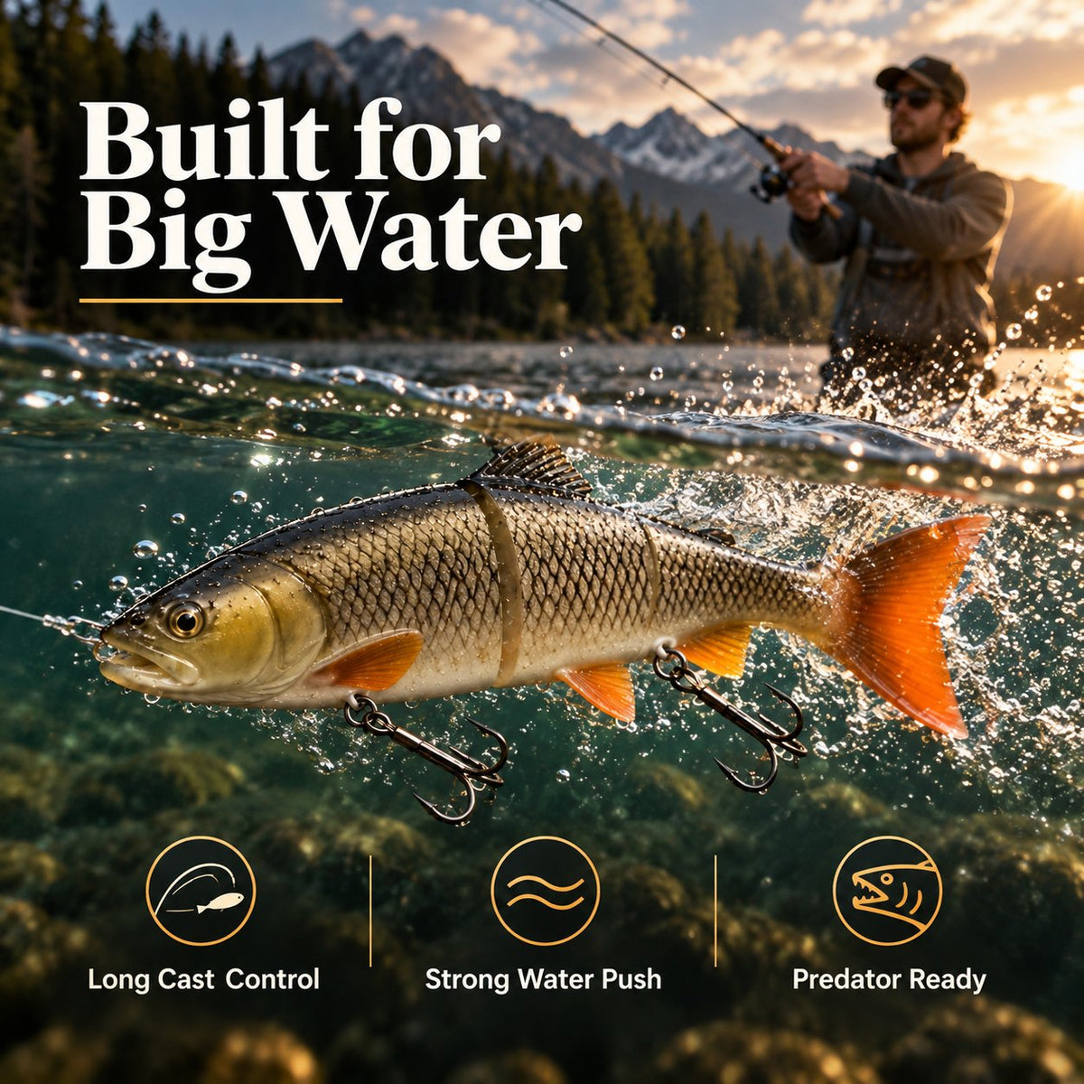 Leviathan Trout giant swimbait fishing in big water