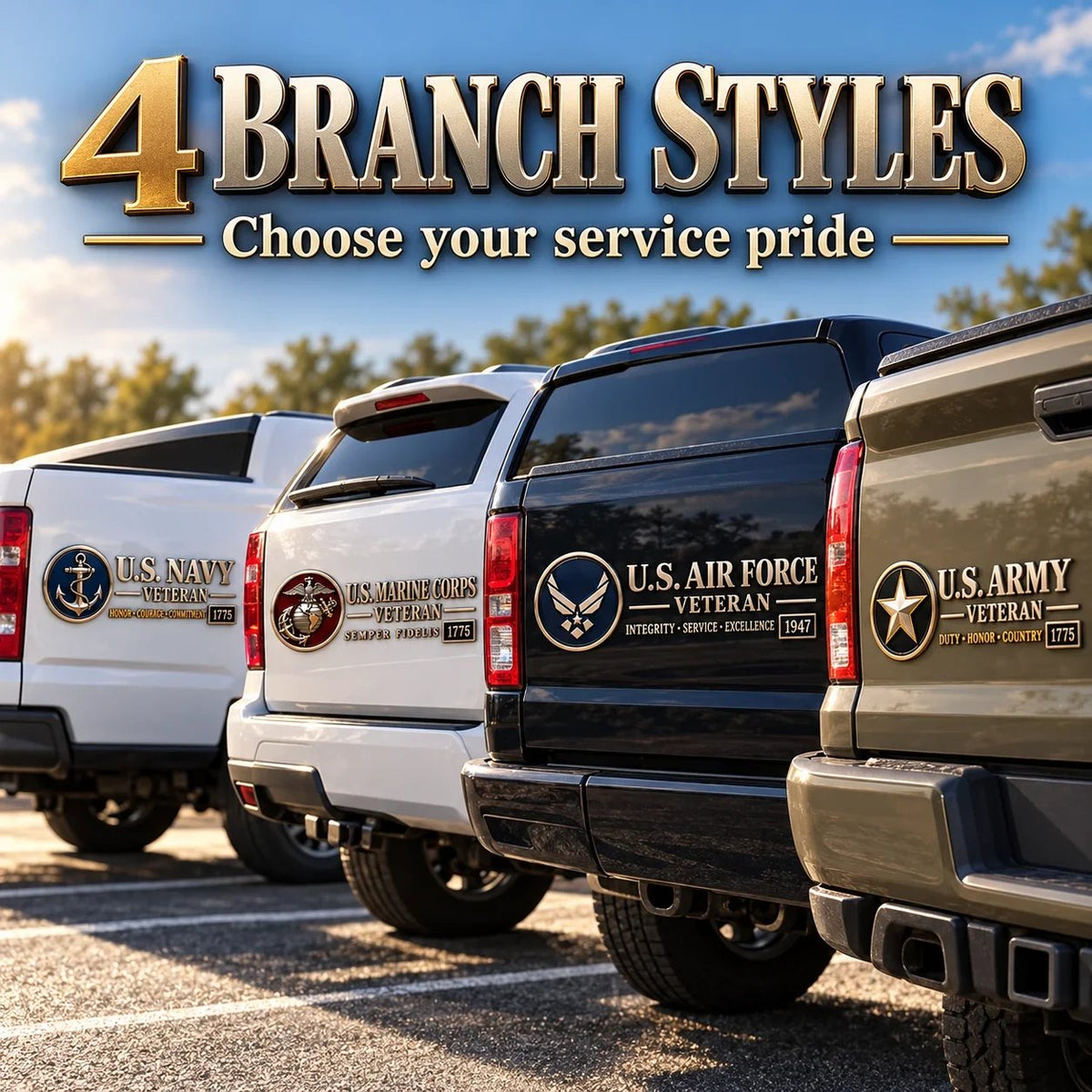 3D Metal Veteran Honor Auto Badge | For daily driving & veteran gatherings