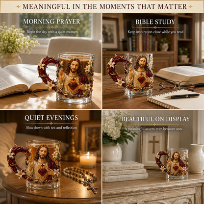 ⏳ Last Day 49% OFF – ✝️ 3D Christian Devotional Glass Mug Collection