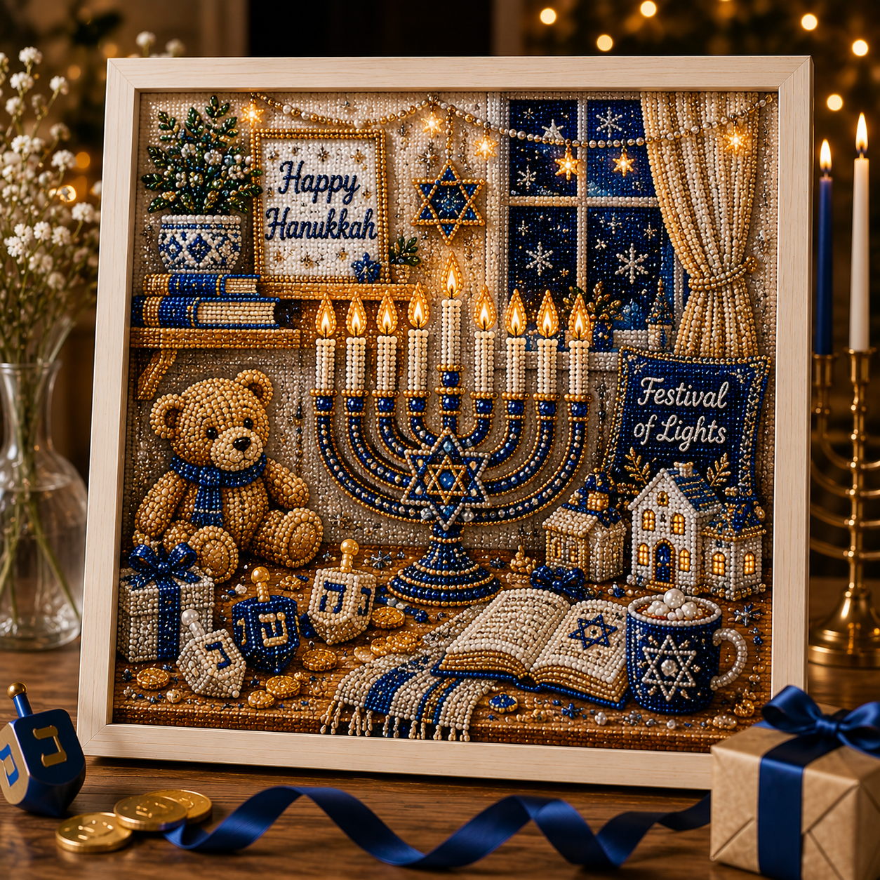 💙 DIY Hanukkah Pearl Art Kit | 8 Festive Designs🕎
