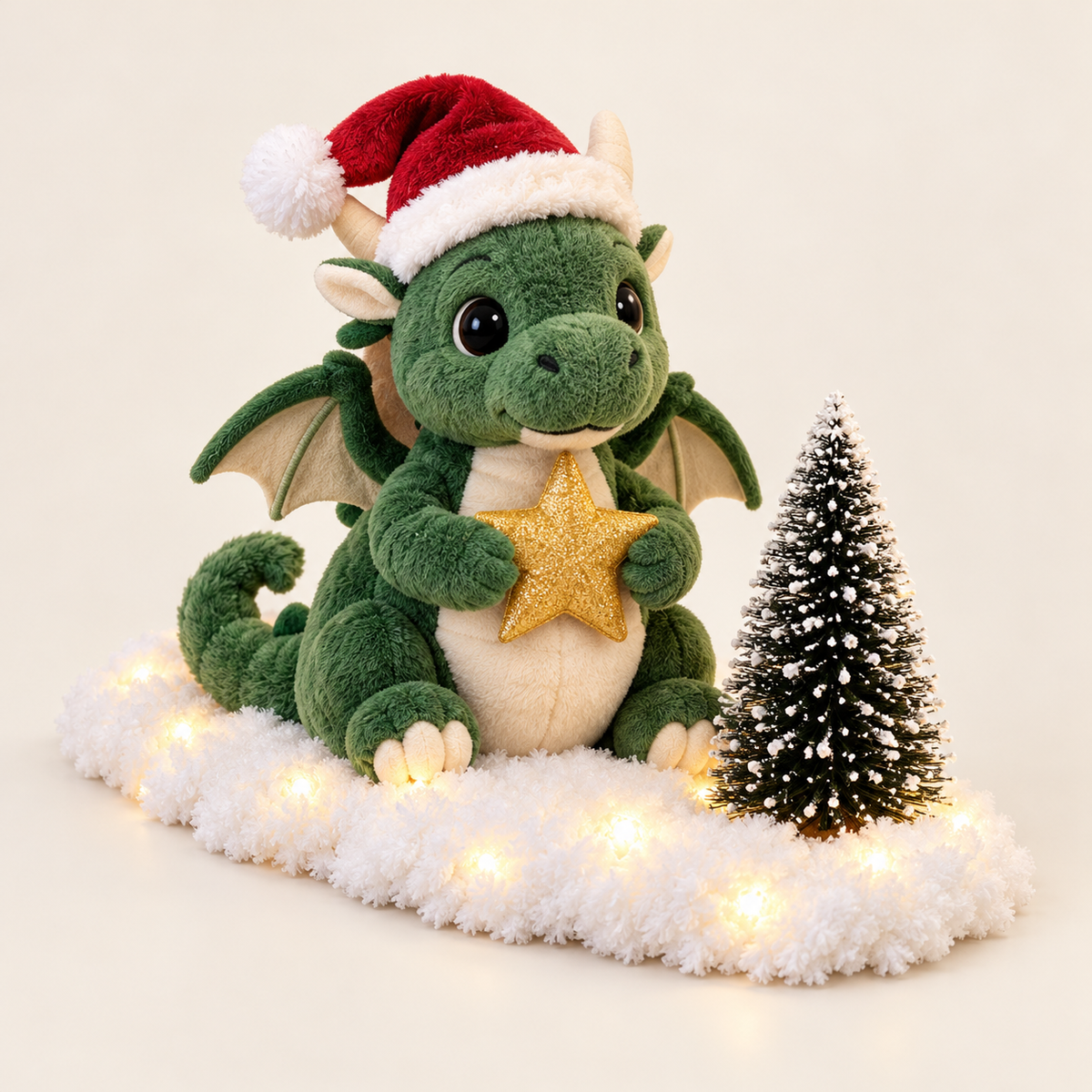✨🐉Christmas Dragon Snow Scenes – Light-Up Plush Holiday Decor🎁