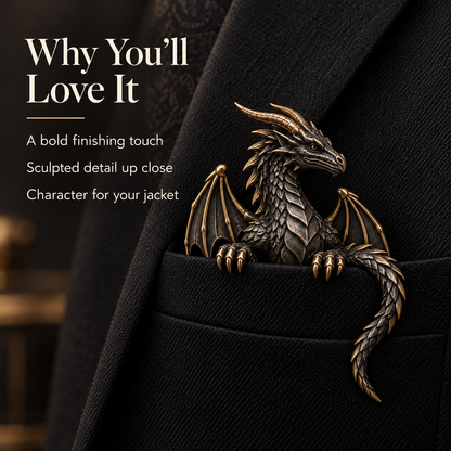 🐉 3D Dragon Pocket Guardian – Fantasy Jacket Accessory & Unique Gift