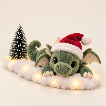 ✨🐉Christmas Dragon Snow Scenes – Light-Up Plush Holiday Decor🎁