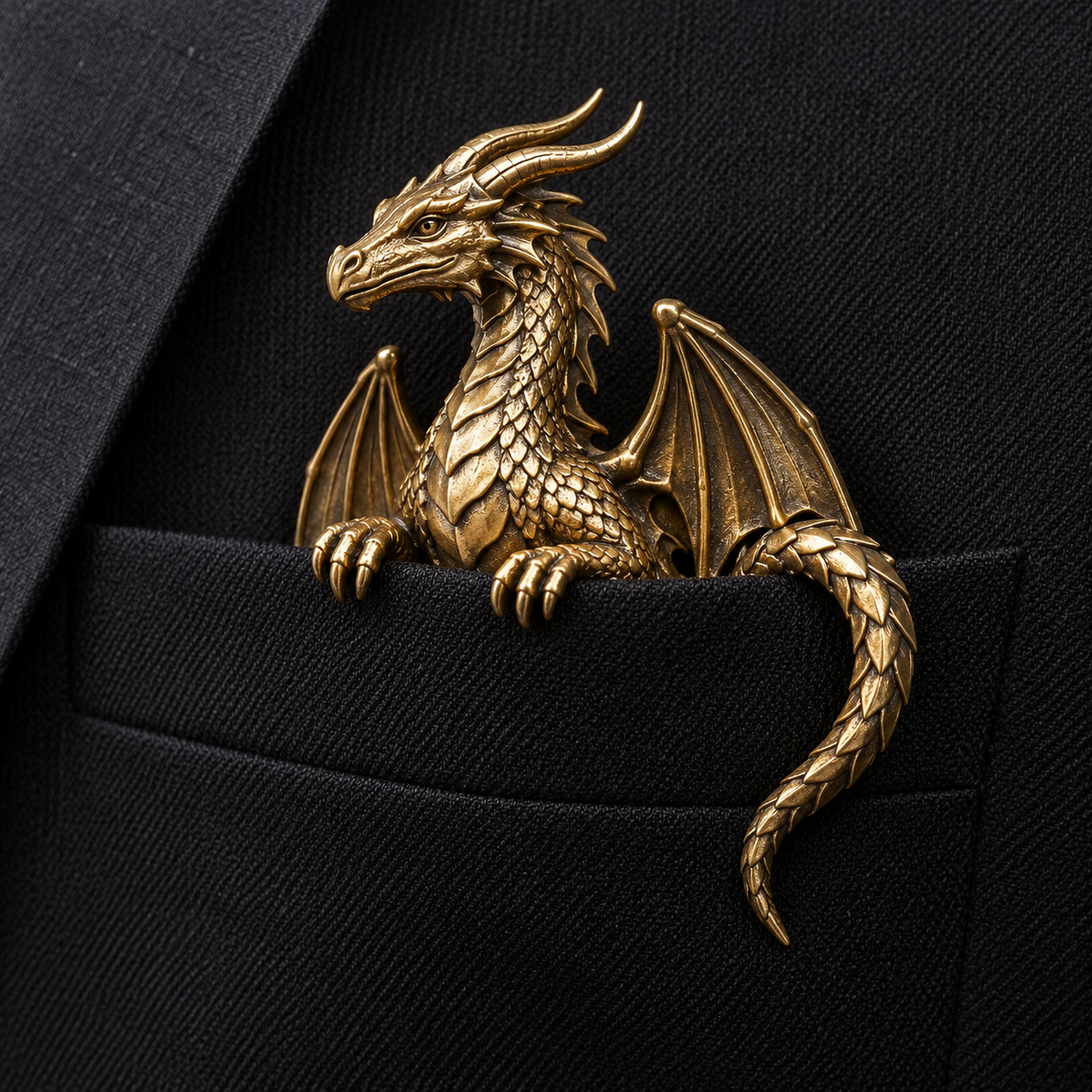 🐉 3D Dragon Pocket Guardian – Fantasy Jacket Accessory & Unique Gift