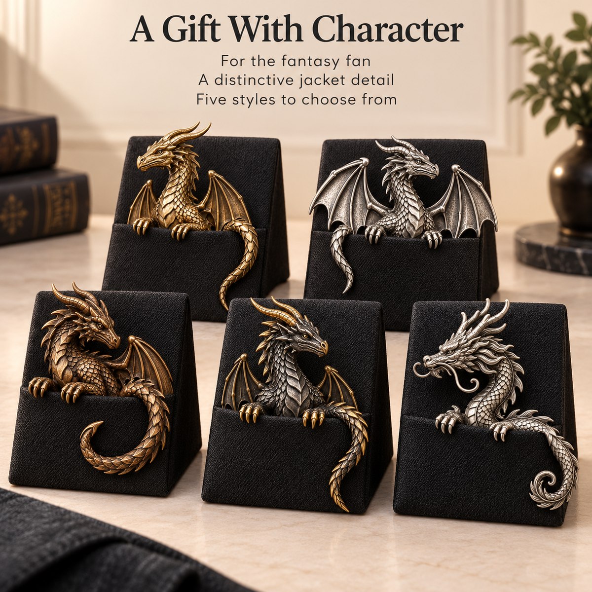 🐉 3D Dragon Pocket Guardian – Fantasy Jacket Accessory & Unique Gift