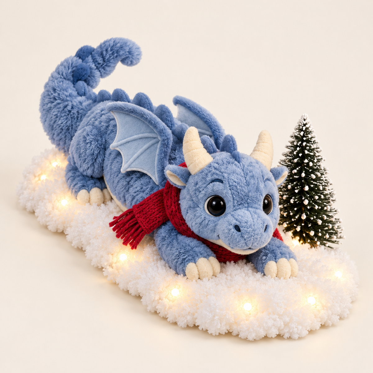 ✨🐉Christmas Dragon Snow Scenes – Light-Up Plush Holiday Decor🎁