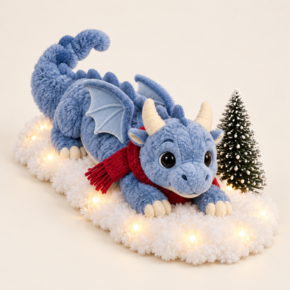 ✨🐉Christmas Dragon Snow Scenes – Light-Up Plush Holiday Decor🎁