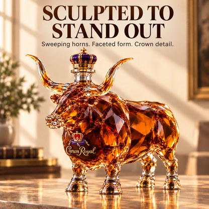 🐂 Longhorn Bull Whiskey Bottle | Western Bar Decor & Unique Gift
