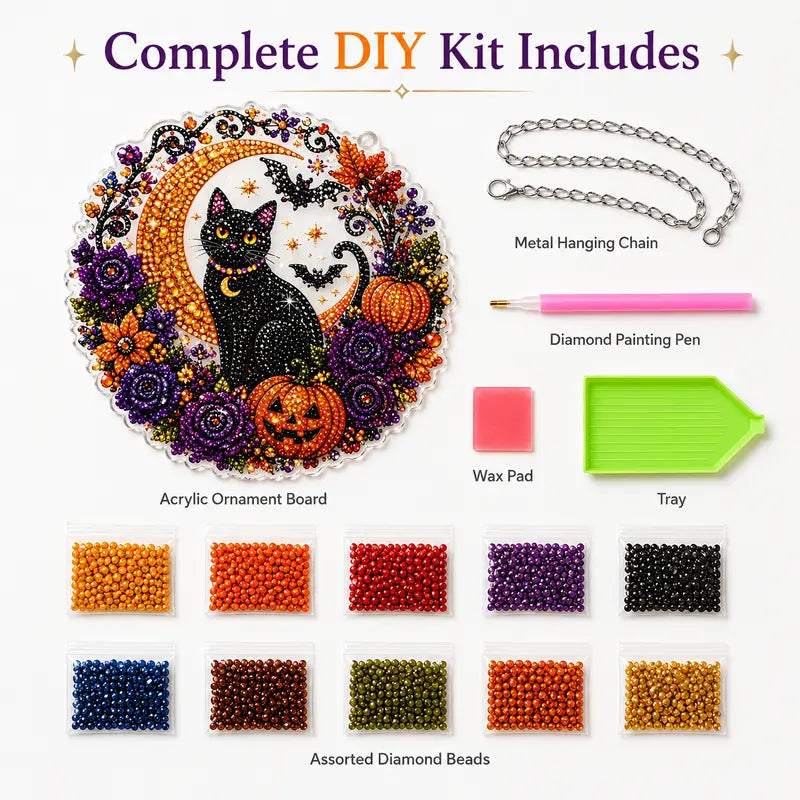 🎃 Halloween Diamond Painting Hanging Ornament Kit ✨