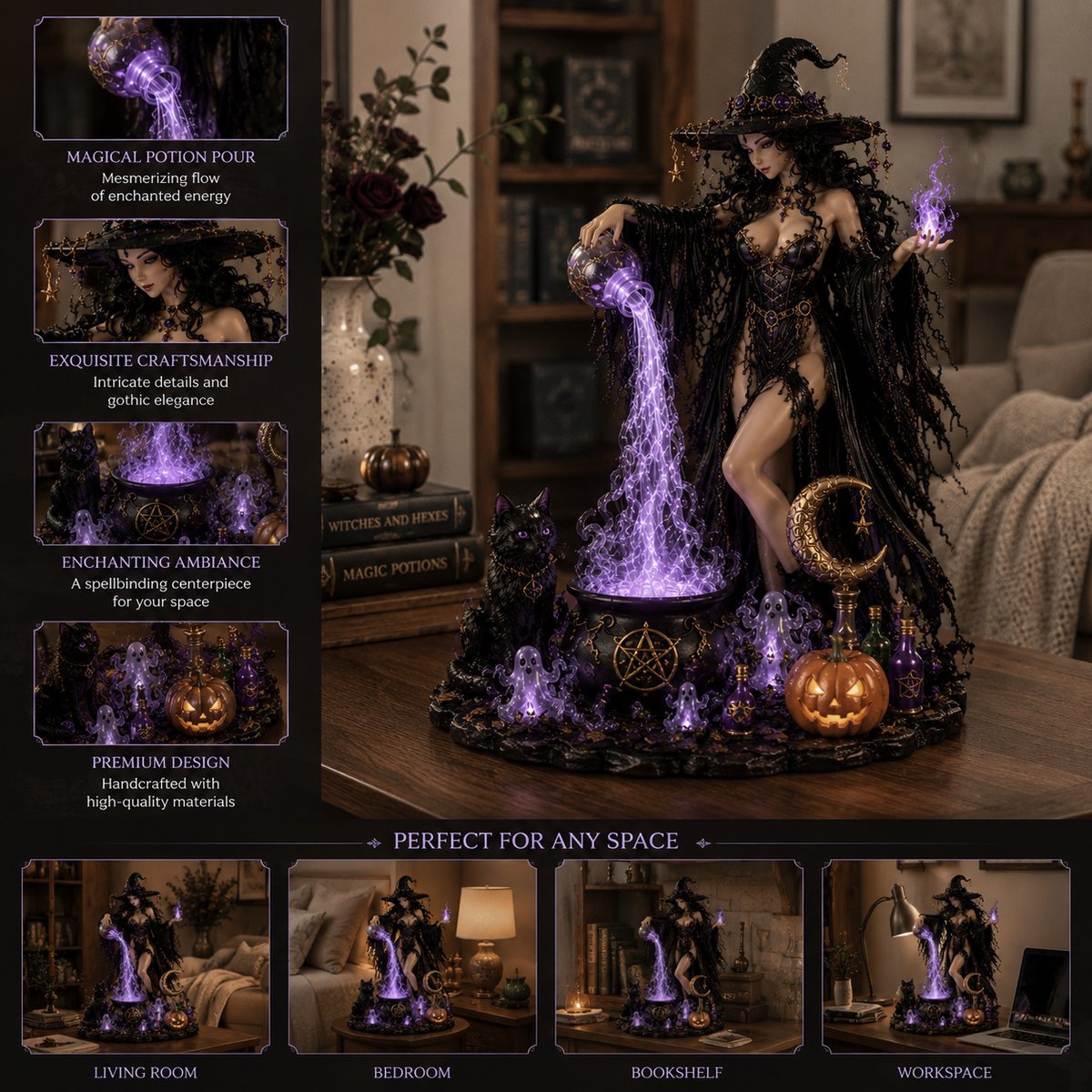 🧙‍♀️🔮 Midnight Witch’s Enchanted Potion Light 💜✨