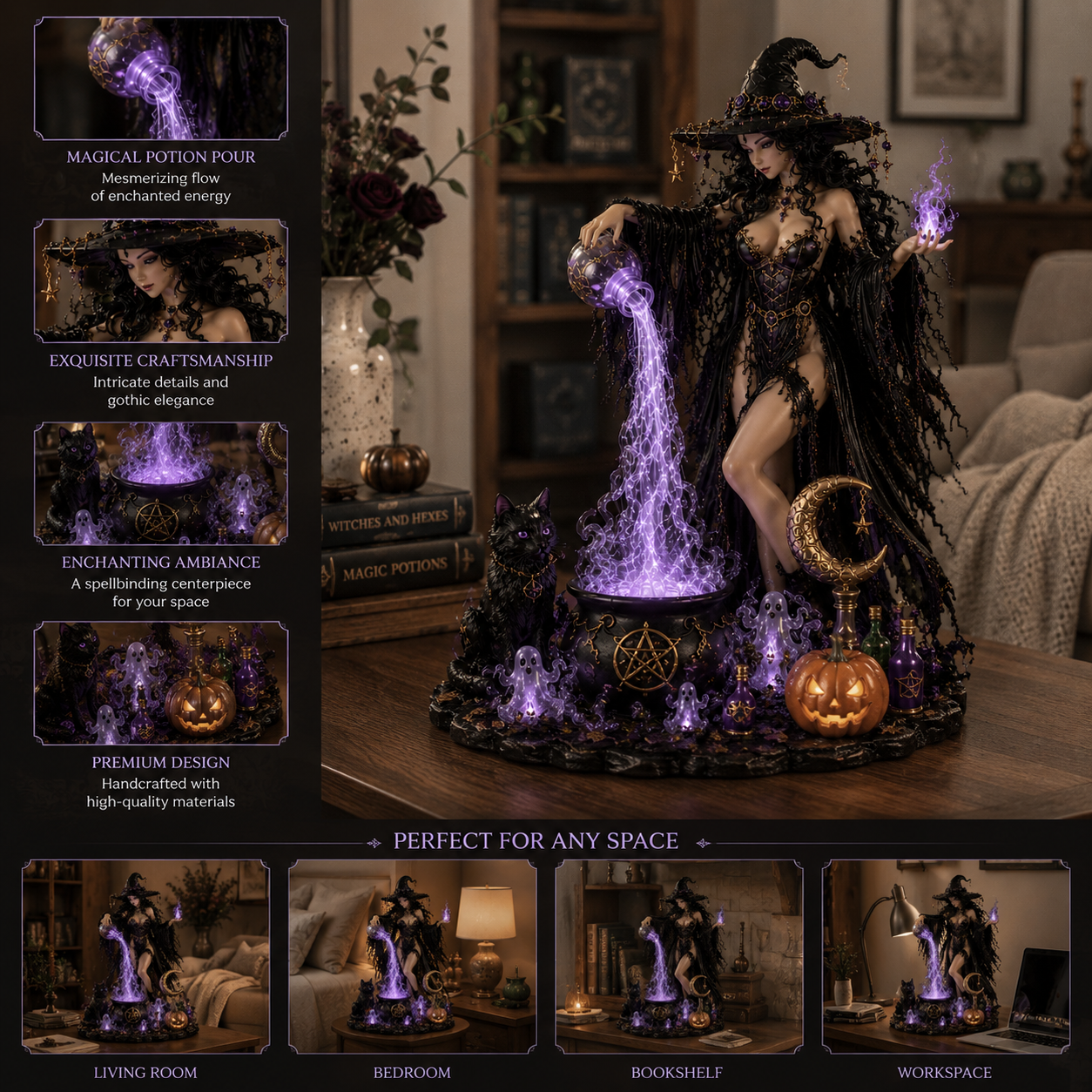 Midnight Witch potion light home display ideas