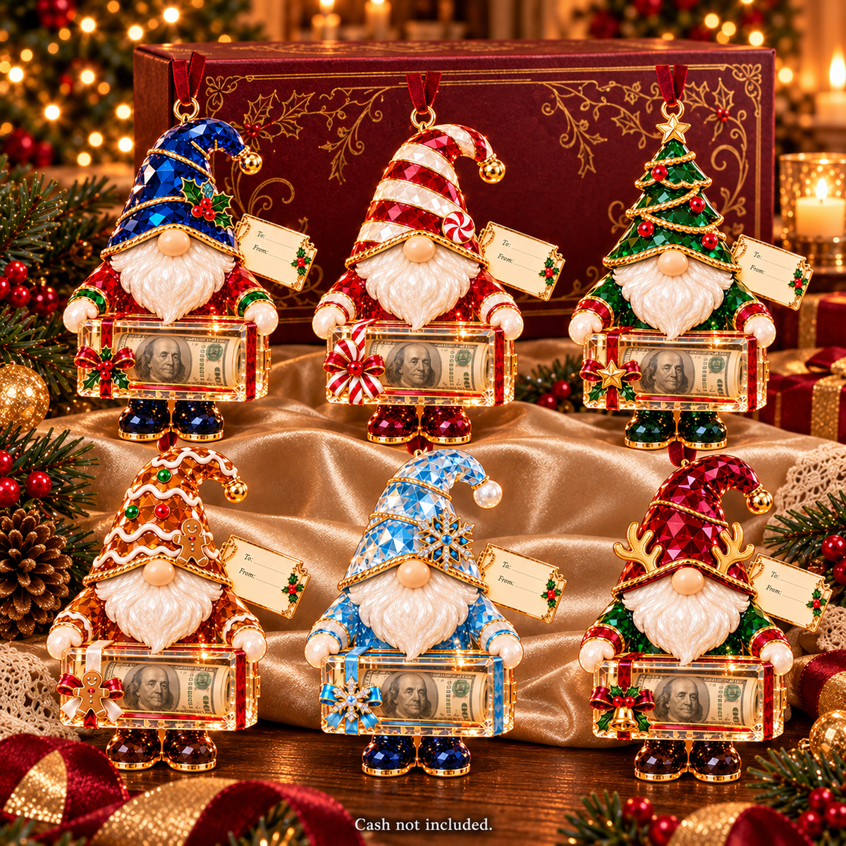 Christmas Gnome Money Holder Ornaments – 6 Festive Designs with Gift Tags