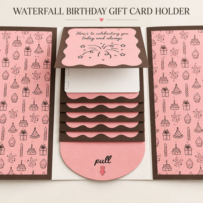 Pink Birthday gift card booklet