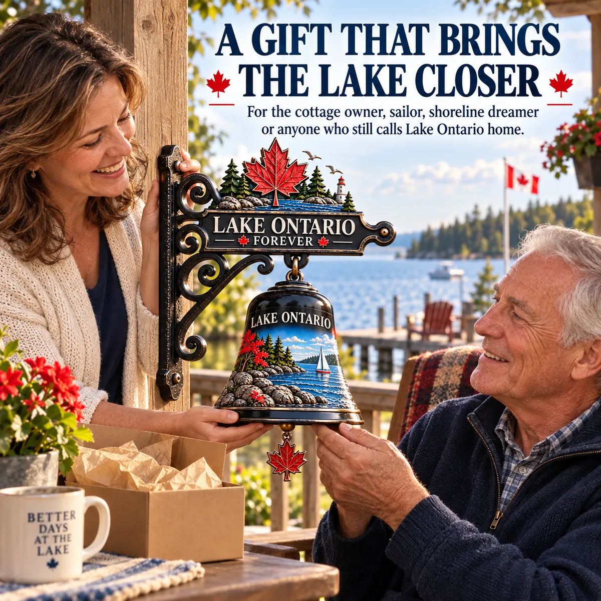 🍁 Lake Ontario Heritage Bell™ – Vintage Lakeside Hanging Chime 🔔