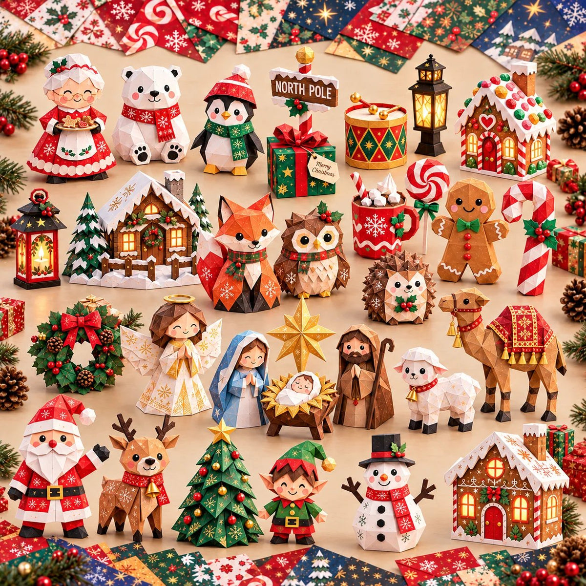🧘 Relaxing & Beginner-Friendly- 3D DIY Paper Christmas (💕 Step-by-Step Guide Included)