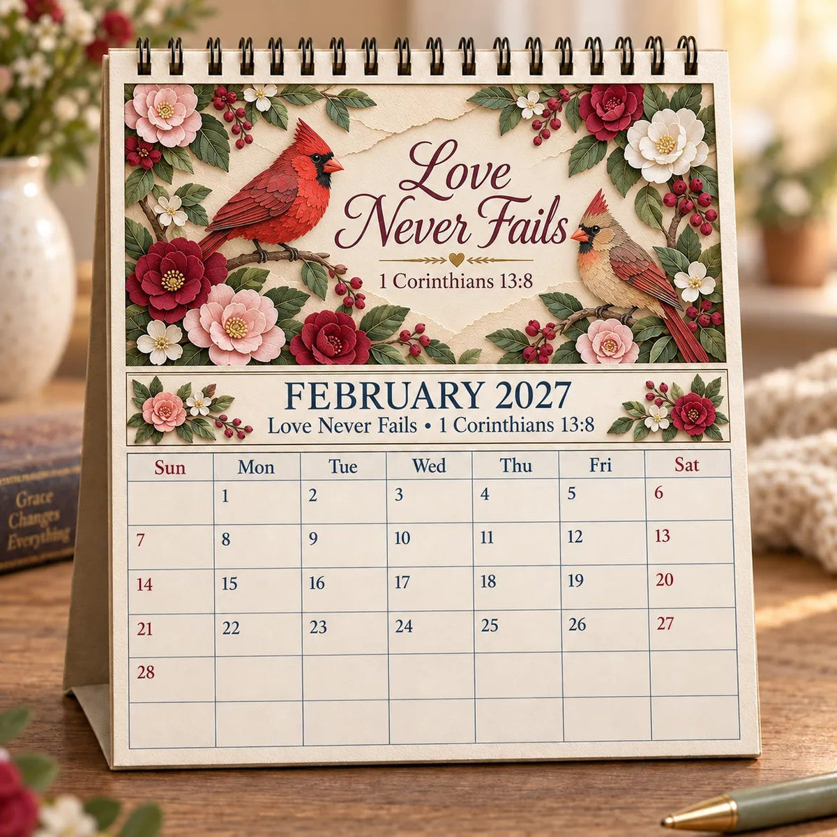 ✝️ Faith Through the Seasons™ 2027 Scripture Calendar | 12 Months of Hope, Nature & Grace