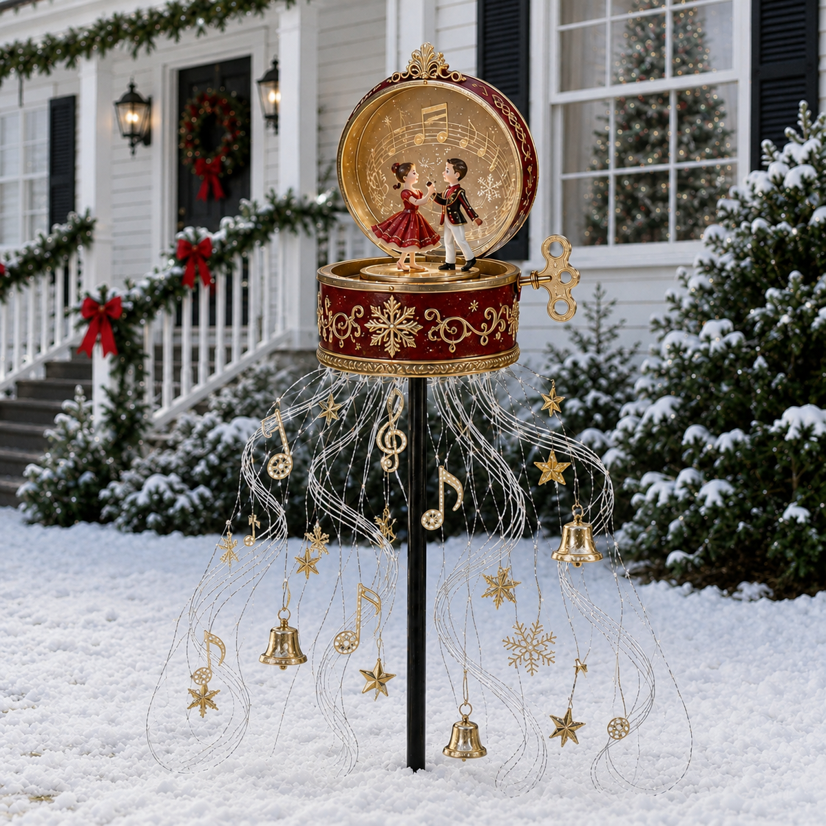 🎼✨ Enchanted Christmas Music Box Fountain Light 🎄🎶