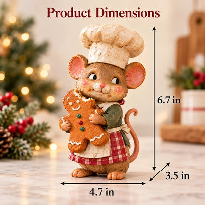 🍪 Gingerbread Mouse Baker — Whimsical Christmas Figurine🎁(📦Buy 2 Free Shipping)