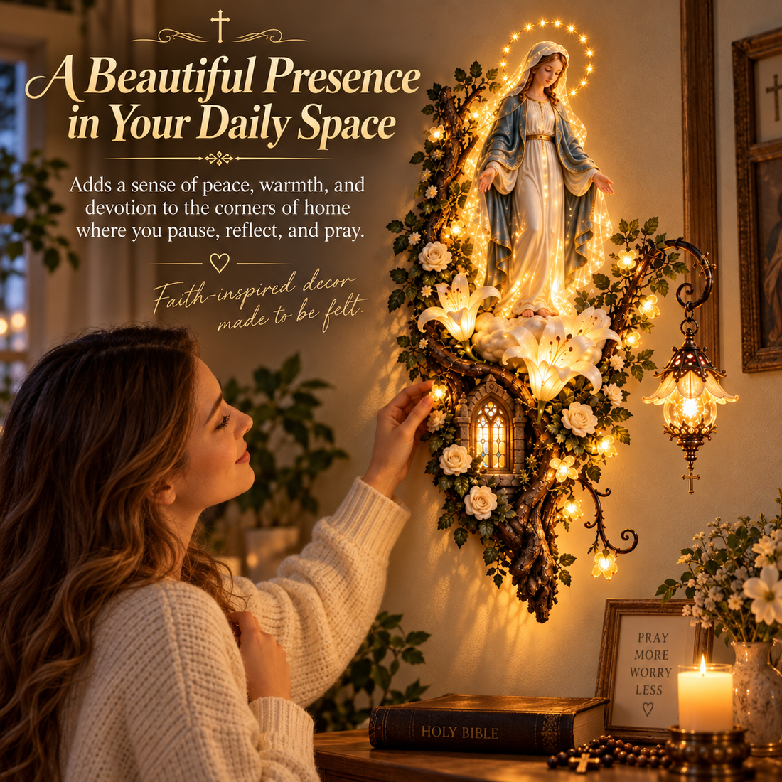 Blessed Mother faith gift display