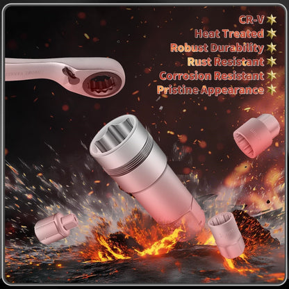 17-Piece Pass-Through Socket Set with 72-Tooth Reversible Ratchet
