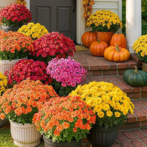 💥On Sale Today Only🌼- Artificial Outdoor Sunset Mums Flowers