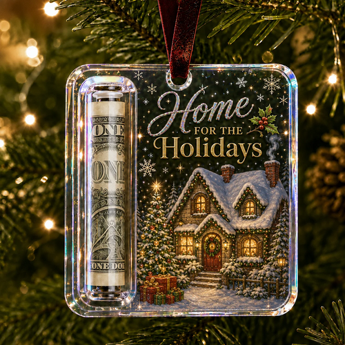 Christmas Cottage cash ornament