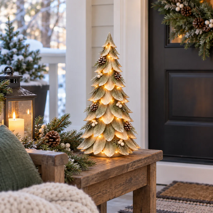 🎄 Winterleaf Glow™ Lighted Tabletop Christmas Tree with Warm LED & Timer