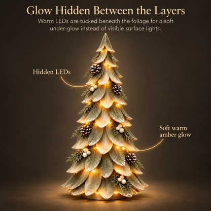 🎄 Winterleaf Glow™ Lighted Tabletop Christmas Tree with Warm LED & Timer